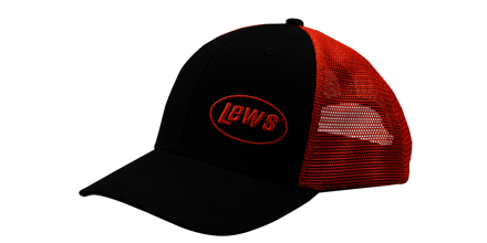 Black and Neon Red Mesh Cap