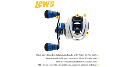 LEW'S FISHING Custom Inshore Speed Spool SLP Series, Baitcasting